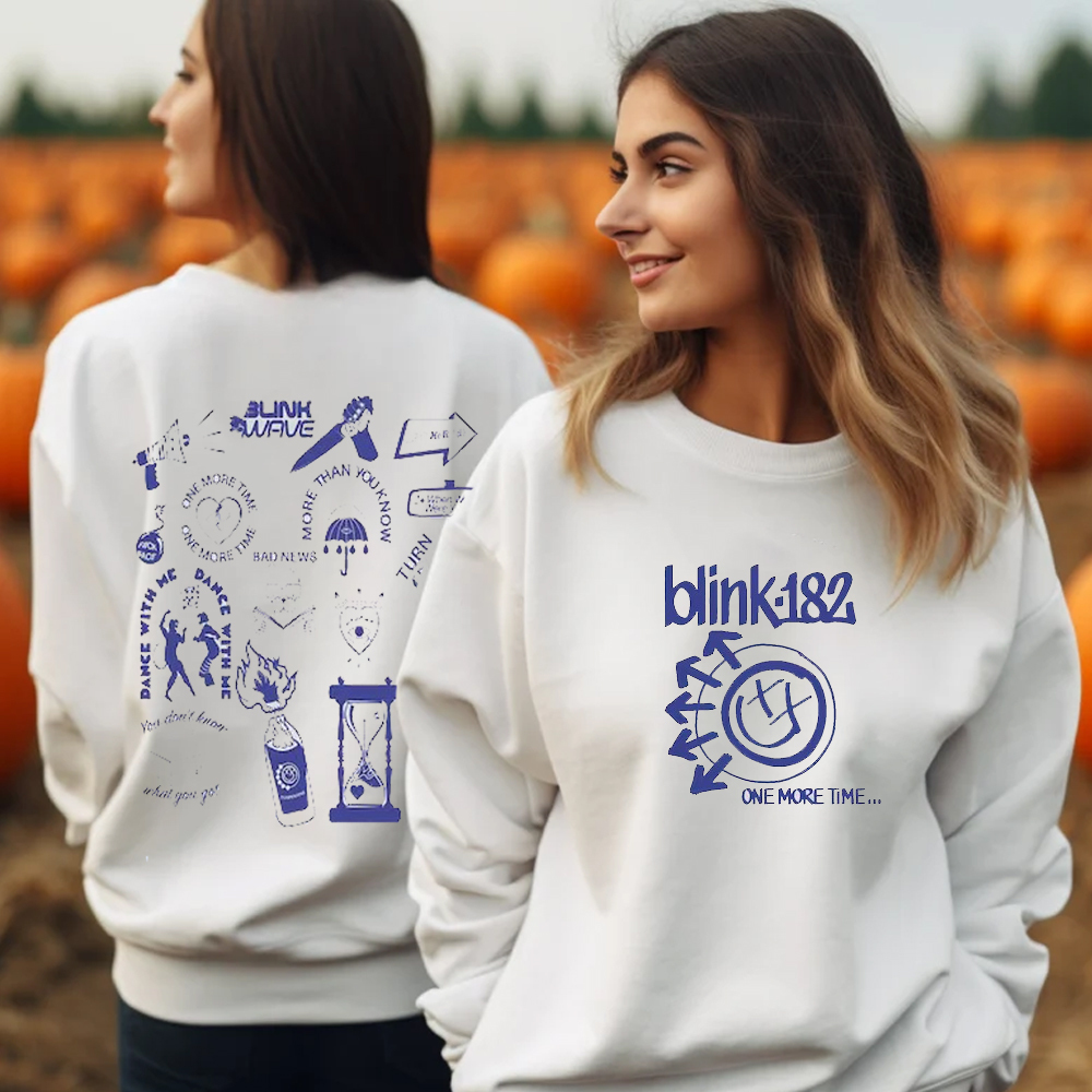 Blink 182 One More Time Tracklist, One More Time...  Unisex Sweatshirt 2 Sided